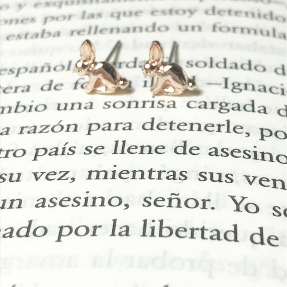 Alquimia Jewelry - NEW TINY ROSE GOLD RABBIT STUD EARRINGS